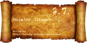 Heimler Tihamér névjegykártya